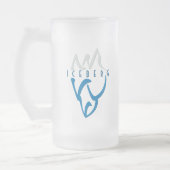 Gepersonaliseerde Iceberg Art Blue Matglas Bierpul (Links)