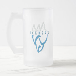 Gepersonaliseerde Iceberg Art Blue Matglas Bierpul