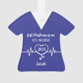 Gepersonaliseerde ICU Nurse Christmas Ornament (achterkant)