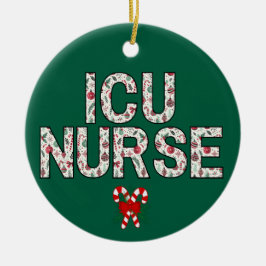 Gepersonaliseerde ICU Verpleegster Kerstmis Eerste Keramisch Ornament