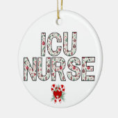Gepersonaliseerde ICU Verpleegster Kerstmis Eerste Keramisch Ornament (Links)