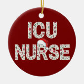 Gepersonaliseerde ICU Verpleegster Kerstpatroon Tr Keramisch Ornament (Voorkant)