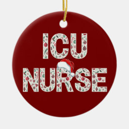 Gepersonaliseerde ICU Verpleegster Kerstpatroon Tr Keramisch Ornament