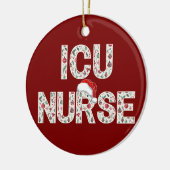 Gepersonaliseerde ICU Verpleegster Kerstpatroon Tr Keramisch Ornament (Links)