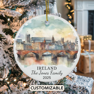 Gepersonaliseerde Ierland Ornament, Ierland Gift Keramisch Ornament