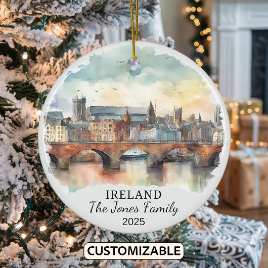 Gepersonaliseerde Ierland Ornament, Ierland Gift Keramisch Ornament