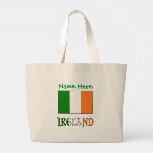 Gepersonaliseerde Ierland Vlag Erfgoed Grote Tote Bag