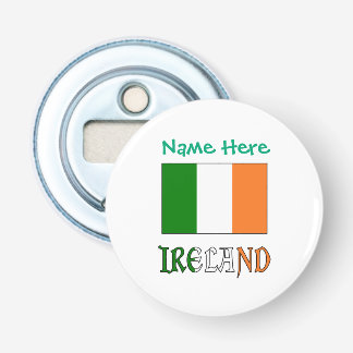 Gepersonaliseerde Ierland Vlag Erfgoed Ronde Metaa Button Flesopener