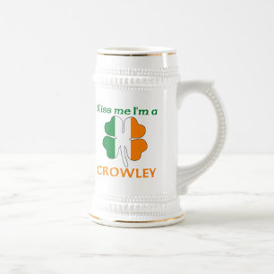 Gepersonaliseerde Iers Kus me Ik ben Crowley Bierpul