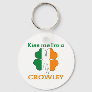 Gepersonaliseerde Iers Kus me Ik ben Crowley Sleutelhanger