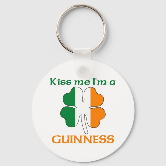 Gepersonaliseerde Iers Kus me Ik ben Guinness Sleutelhanger (Voorkant)