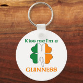 Gepersonaliseerde Iers Kus me Ik ben Guinness Sleutelhanger (Voorkant)