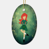 Gepersonaliseerde Ierse Dance Red Hair Kerstmis Keramisch Ornament (Links)