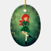 Gepersonaliseerde Ierse Dance Red Hair Kerstmis Keramisch Ornament (Voorkant)