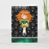 Gepersonaliseerde Ierse Dance Redhead Girl Birthda Kaart (Voorkant)