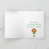 Gepersonaliseerde Ierse Dance Redhead Girl Birthda Kaart (Binnen)