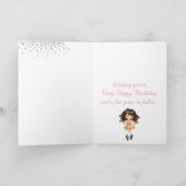 Gepersonaliseerde Ierse danseres Brunette Girl Bir Kaart (Binnen)