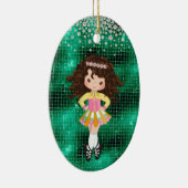 Gepersonaliseerde Ierse danseres Brunette Girl Keramisch Ornament (Rechts)