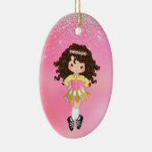 Gepersonaliseerde Ierse danseres Brunette Girl Keramisch Ornament (Rechts)