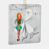Gepersonaliseerde Ierse dansklok kerst Keramisch Ornament (Rechts)