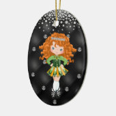 Gepersonaliseerde Ierse dansroodkopmeester kerst Keramisch Ornament (Links)
