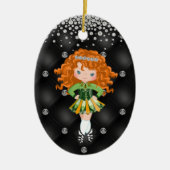 Gepersonaliseerde Ierse dansroodkopmeester kerst Keramisch Ornament (Voorkant)