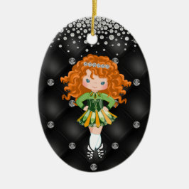 Gepersonaliseerde Ierse dansroodkopmeester kerst Keramisch Ornament
