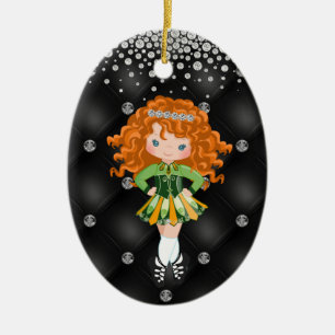 Gepersonaliseerde Ierse dansroodkopmeester kerst Keramisch Ornament