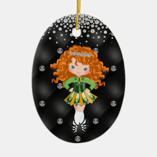 Gepersonaliseerde Ierse dansroodkopmeester kerst Keramisch Ornament (Voorkant)