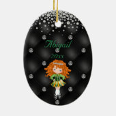 Gepersonaliseerde Ierse dansroodkopmeester kerst Keramisch Ornament (Achterkant)