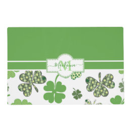 Gepersonaliseerde Ierse groene klaver St Patricks Gelamineerde Placemat