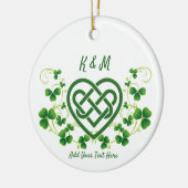 Gepersonaliseerde Ierse Keltische Liefdesknoop Keramisch Ornament (Links)