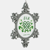 Gepersonaliseerde Ierse Keltische Liefdesknoop Tin Sneeuwvlok Ornament (Links)
