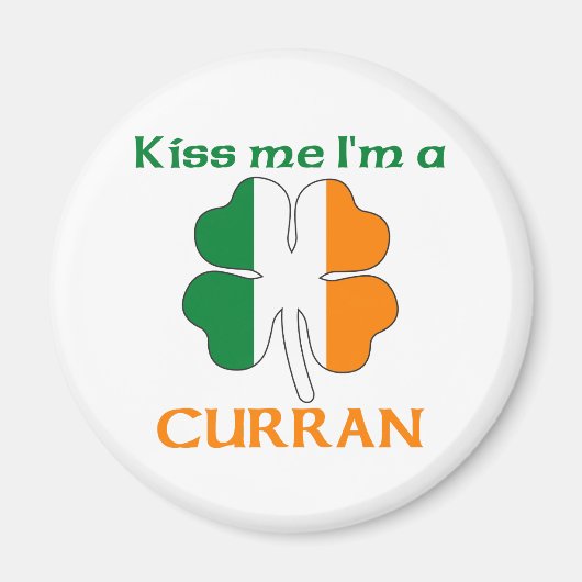 Gepersonaliseerde Ierse Kiss Me I'm Curran Magneet (Voorkant)