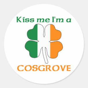 Gepersonaliseerde Ierse kus me ik ben Cosgrove Ronde Sticker