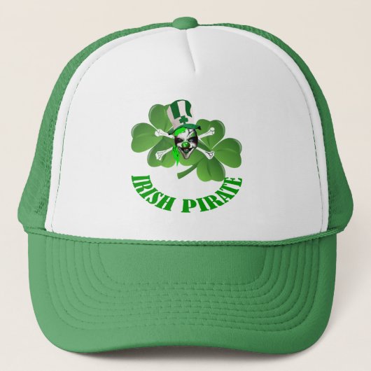 Gepersonaliseerde Ierse piraat St Patrick's day Trucker Pet (Voorkant)
