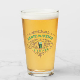 Gepersonaliseerde Ierse pub bierglas Glas
