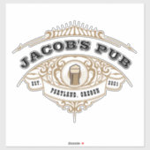 Gepersonaliseerde Ierse pub Extra Large Clear Sticker (Vel)