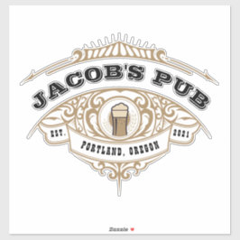 Gepersonaliseerde Ierse pub Extra Large Clear Sticker