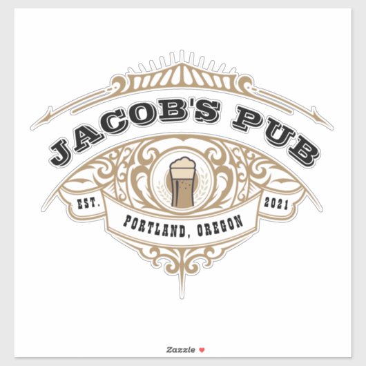 Gepersonaliseerde Ierse pub Extra Large Clear Sticker (Vel)