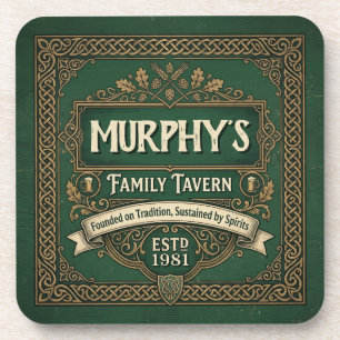 Gepersonaliseerde Ierse Pub Familie Taverne Vintag Bier Onderzetter