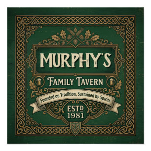 Gepersonaliseerde Ierse Pub Familie Taverne Vintag Perfect Poster