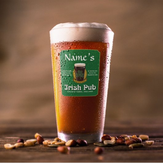 Gepersonaliseerde Ierse pub pint Glas