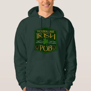 Gepersonaliseerde Ierse Pub Sign Hoodie