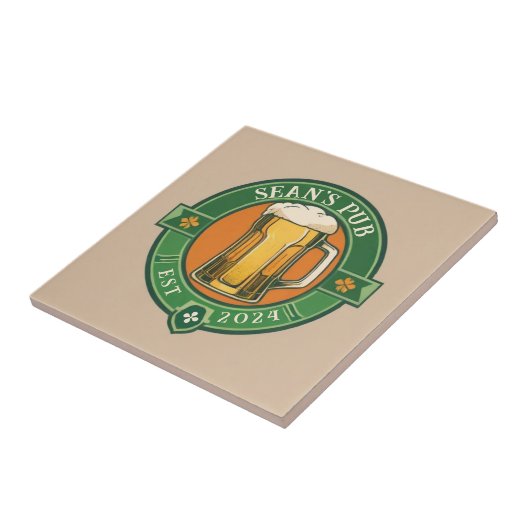 Gepersonaliseerde Ierse Pub Sign met aangepaste na Tegeltje (Zijkant)