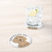 Gepersonaliseerde Ierse Setter Hond bruiloft Ronde Kartonnen Onderzetter (Insitu)