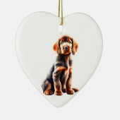 Gepersonaliseerde Ierse Setter Puppy Keramisch Ornament (Rechts)
