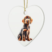Gepersonaliseerde Ierse Setter Puppy Keramisch Ornament (Links)