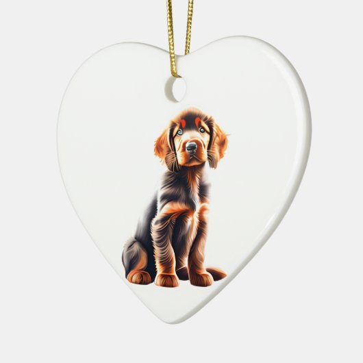 Gepersonaliseerde Ierse Setter Puppy Keramisch Ornament (Links)