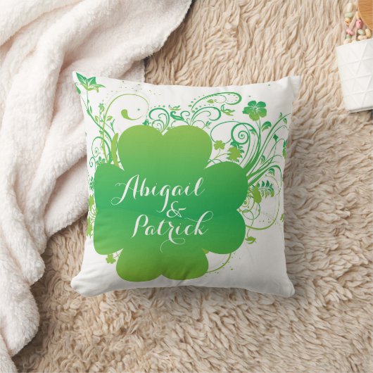 Gepersonaliseerde Ierse Shamrock Accent Pillow Kussen (Deken)